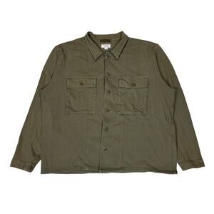 Wallace & Barnes J. Crew Herringbone HBT Work Shirt Men's 2XL XXL OG P43